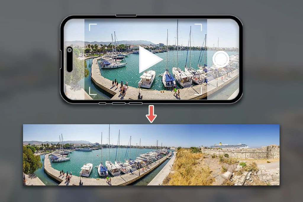 Convert videos into panoramic photos
